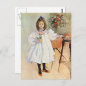 Gladys mit rosa Rose Postkarte (Vorne/Hinten)