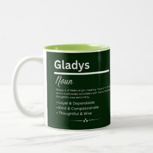 Gladys Personalisierter Mädchenname Zweifarbige Tasse