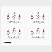 Glædelig jul, Danish Happy Christmas Rechteckiger Aufkleber (Blatt)