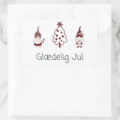 Glædelig jul, Danish Happy Christmas Rechteckiger Aufkleber (Tasche)