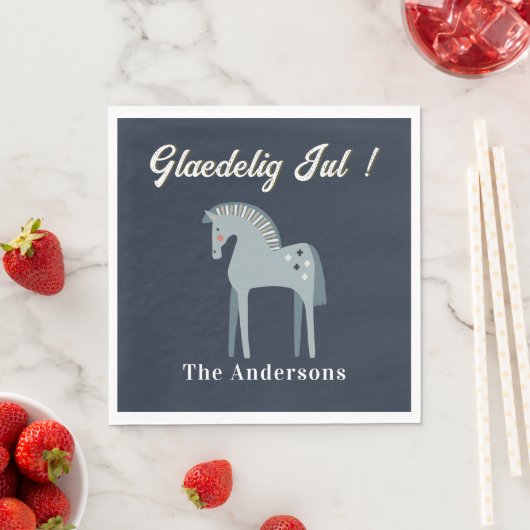 Glædelig Jul | Frohe Weihnachten auf Dänisch Serviette (Beispiel)