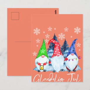 Glaedelig Jul Nordic Gnomes Tomte Nisse Danish Postkarte