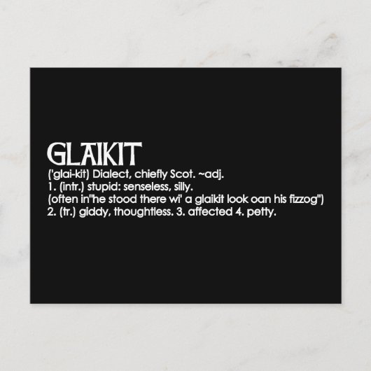 Glaikit Postkarte (Vorderseite)