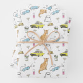 Glam 1960er Tiara Cocktail Party Retro Midjahrhund Geschenkpapier Set (Beispiel)