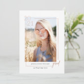 Glam 2021 Abschluss Foto Einladungen (Stehend Vorderseite)