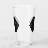 Glam 20s Gold und Black Art Deco Monogramm Glas (Links)
