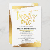 GLAM 21. GEBURTSTAG PARTY EINLADUNG (Vorne/Hinten)