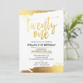 GLAM 21. GEBURTSTAG PARTY EINLADUNG (Stehend Vorderseite)