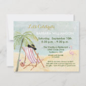 Glam 50 & Fabulous Beach Scene Party Einladung (Rückseite)