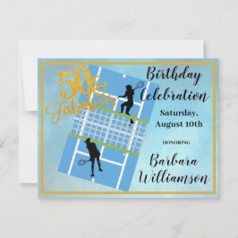 Glam 50 & Fabulous Tennis Scene Party Einladung