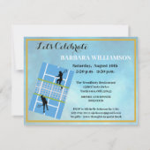 Glam 50 & Fabulous Tennis Scene Party Einladung (Rückseite)