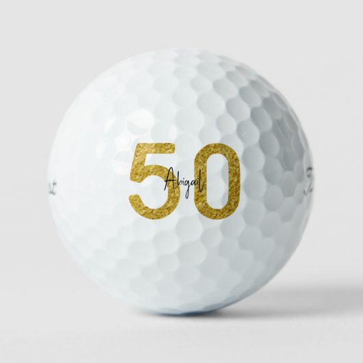 Glam 50. Geburtstag Custom Titleist Pro V1 Golfball (Vorderseite)