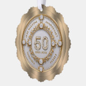 Glam 50 Jubiläum Weißer Diamant Set in Gold Ornament Karte (Links)