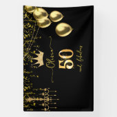 Glam 50 und fabelhafte Gold Black Birthday Banner (Vertikal)