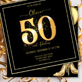 Glam 50 und fabelhafte Sparkling Gold Black Einladung
