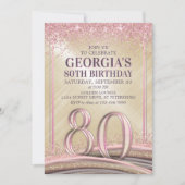 Glam 80. Geburtstagsfeier Einladung (Vorderseite)