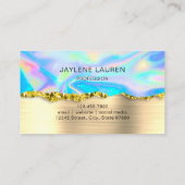 Glam Abstrakt Imitats Holographic Loyalty Card Visitenkarte (Rückseite)