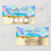 Glam Abstrakt Imitats Holographic Loyalty Card Visitenkarte (Vorne/Hinten)