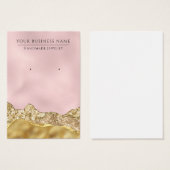 Glam Abstrakt Pink Gold Ohring Display Cards (Vorne & Hinten)