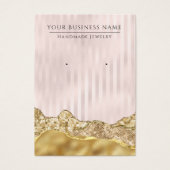 Glam Abstrakt Pink Gold Ohring Display Cards (Vorderseite)