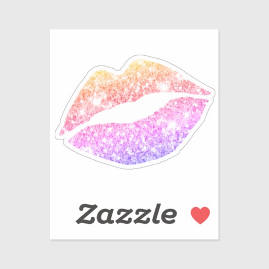Glam Aesthetic Funky Girly Glitzer Lips Aufkleber (Blatt)