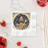 Glam Afrikanische Amerikanerin glücklich Neues Jah Serviette (Beispiel)