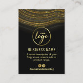 Glam Agate Black Gold Duft List Business Card Visitenkarte (Vorderseite)