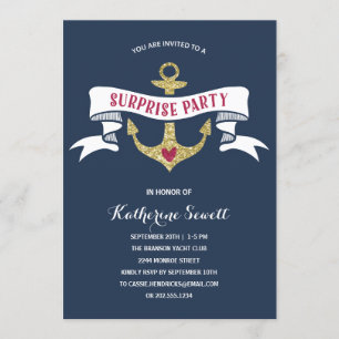 Glam Anchor   Geburtstagsparty der Nauprise Einladung