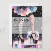 Glam and Funny Go-go Dancing Disco Bachelorette Einladung (Vorderseite)