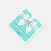 Glam Aqua Aquamarin Elegante Extravagante Tiffany Serviette (Ecke)