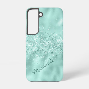 Glam Aqua Blau Folienkonfetti Samsung Galaxy Hülle