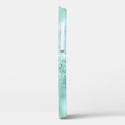 Glam Aqua Blue Foil Confetti  Case-Mate iPhone Hülle (Rückseite / Links)