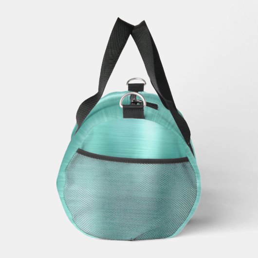Glam Aqua Brushed Metal Schwarz-weiß Monogram Duffle Bag (Rechts)