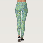 Glam Aqua Citron Green Mermaid Glitzer CUSTOM TEXT Leggings (Rückseite)