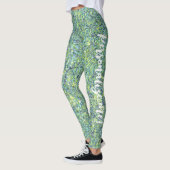 Glam Aqua Citron Green Mermaid Glitzer CUSTOM TEXT Leggings (Links)