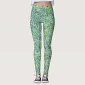 Glam Aqua Citron Green Mermaid Glitzer CUSTOM TEXT Leggings (Vorderseite)