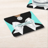 Glam Aqua Ethnic Extravagant Tiffany Thema Kinderd Rechteckiger Pappuntersetzer (angewinkelt)