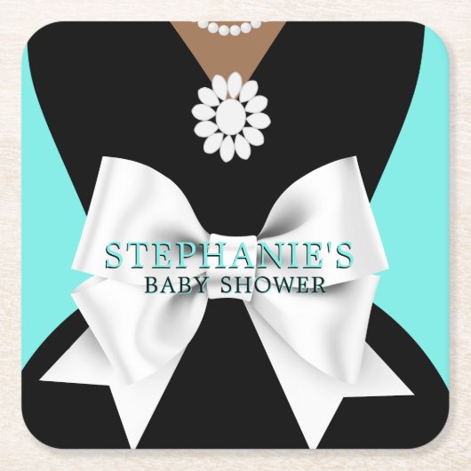 Glam Aqua Ethnic Extravagant Tiffany Thema Kinderd Rechteckiger Pappuntersetzer (Vorderseite)