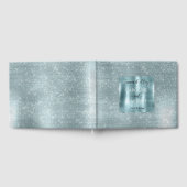 Glam Aqua Glitzy Silver Sparkle Gästebuch (Voll)
