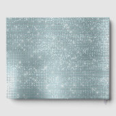 Glam Aqua Glitzy Silver Sparkle Gästebuch (Rückseite)