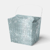 Glam Aqua Glitzy Silver Sparkle Geschenkschachtel (Vorderseite)