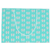 Glam Aqua Individuelle Name Tiffany Theme White Bo Große Geschenktüte (Rückseite)
