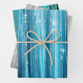Glam Aqua Sparkle Geschenkpapier Set (Beispiel)