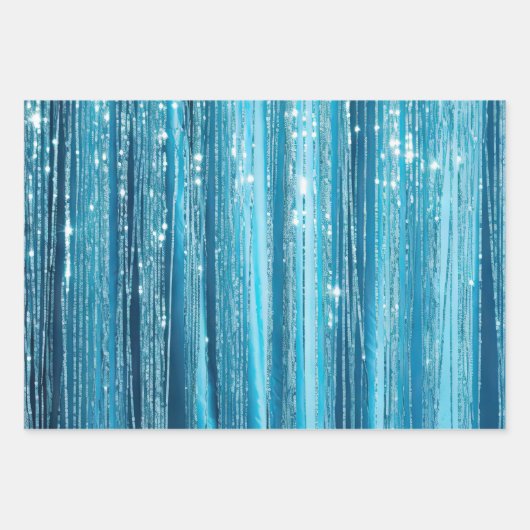 Glam Aqua Sparkle Geschenkpapier Set (Vorderseite)