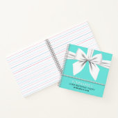 Glam Aqua Tiffany Theme Birthday Guest Book Notizblock (Innenseite)
