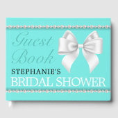 Glam Aqua Tiffany Theme Brautparty Guest Book Gästebuch (Vorderseite)