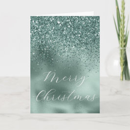 Glam Aquamarin Aqua Pine Green Glitzy Glitzer Karte