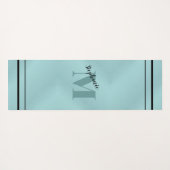 Glam Aquamarin gebürstetes Metall, Mit Monogramm e Yogamatte (Rückseite (Horizontal))