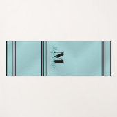 Glam Aquamarin gebürstetes Metall, Mit Monogramm e Yogamatte (Vorderseite (Horizontal))