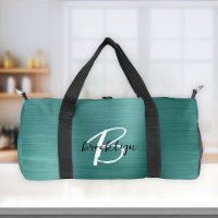 Glam Aquamarin gebürstetes Metall Schwarz-Weiß-Mon